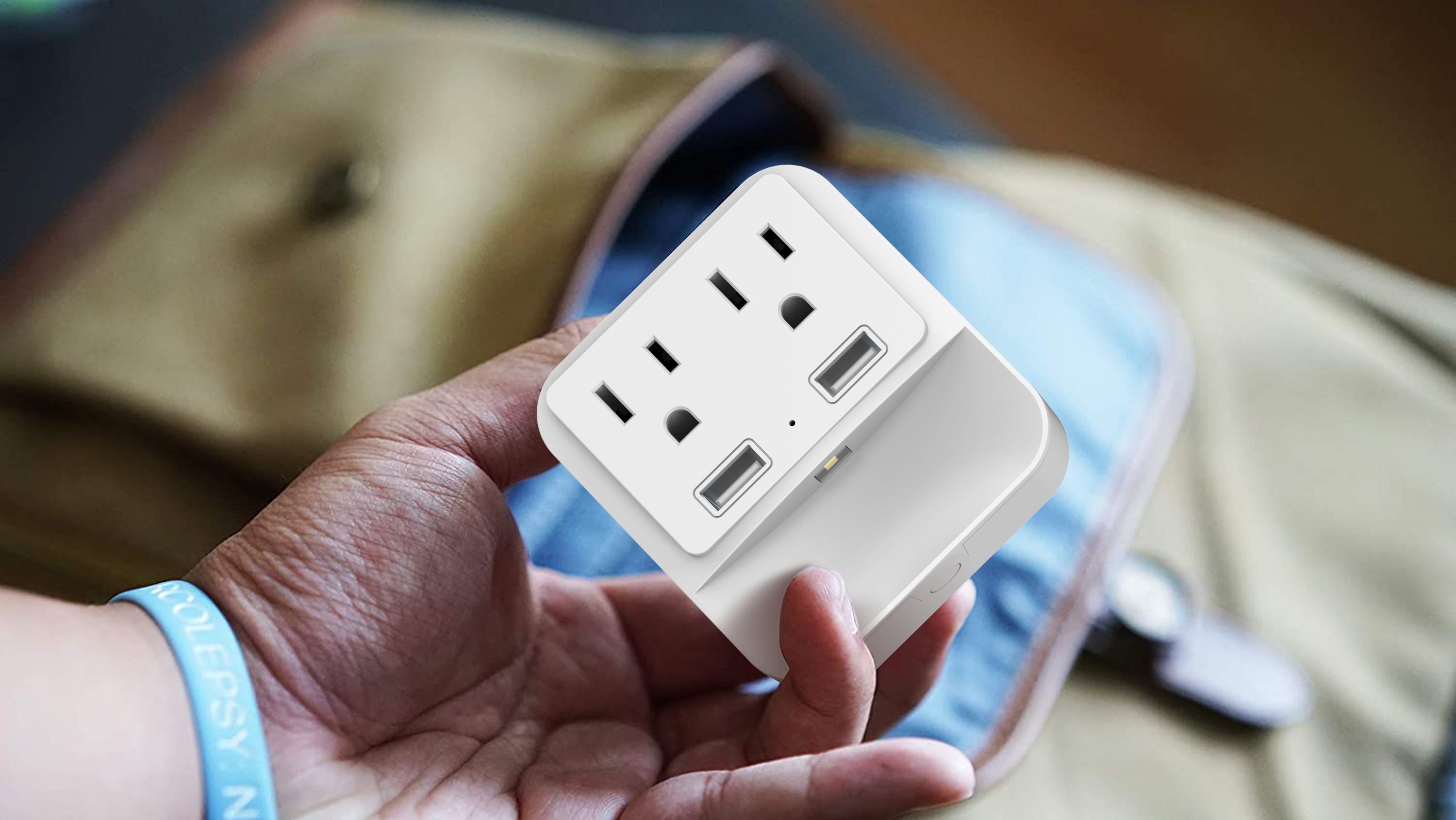 2 Wall Outlets with 2 USB Ports and Nightlight