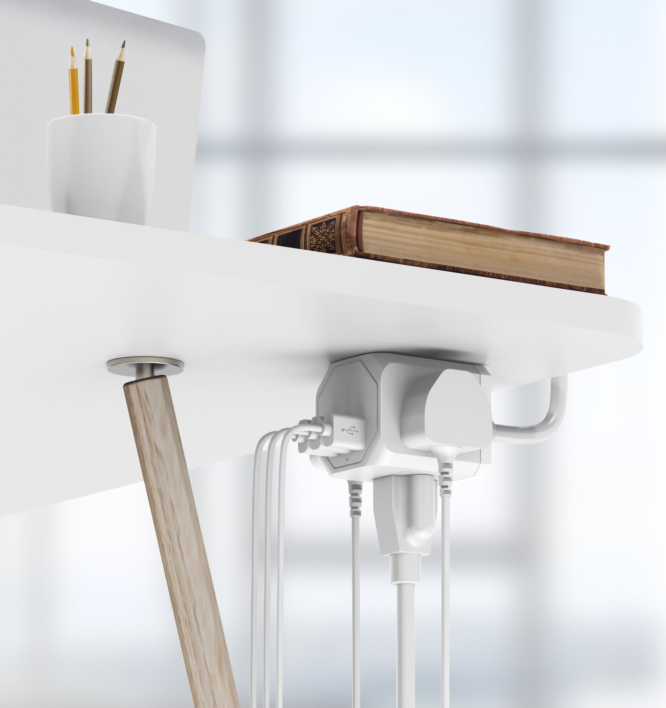 3 Wall Outlets with 3 USB Ports (5ft cord)