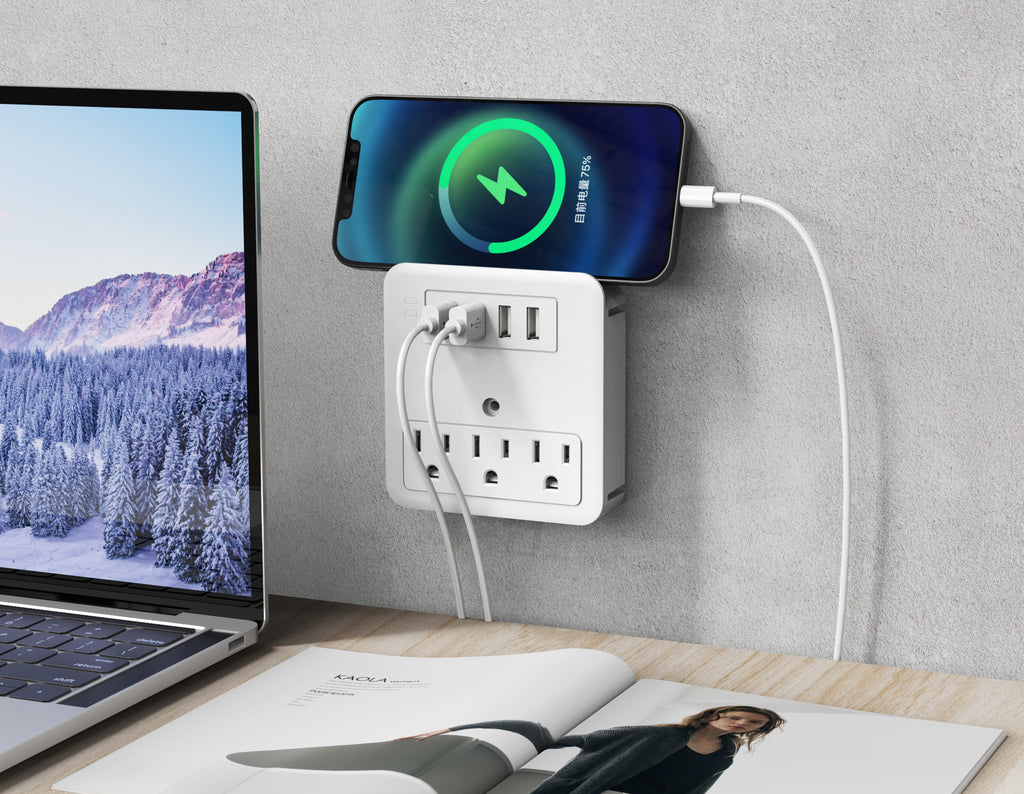 Surge Protector 2 or 6 Wall Outlets and 2 USB Ports