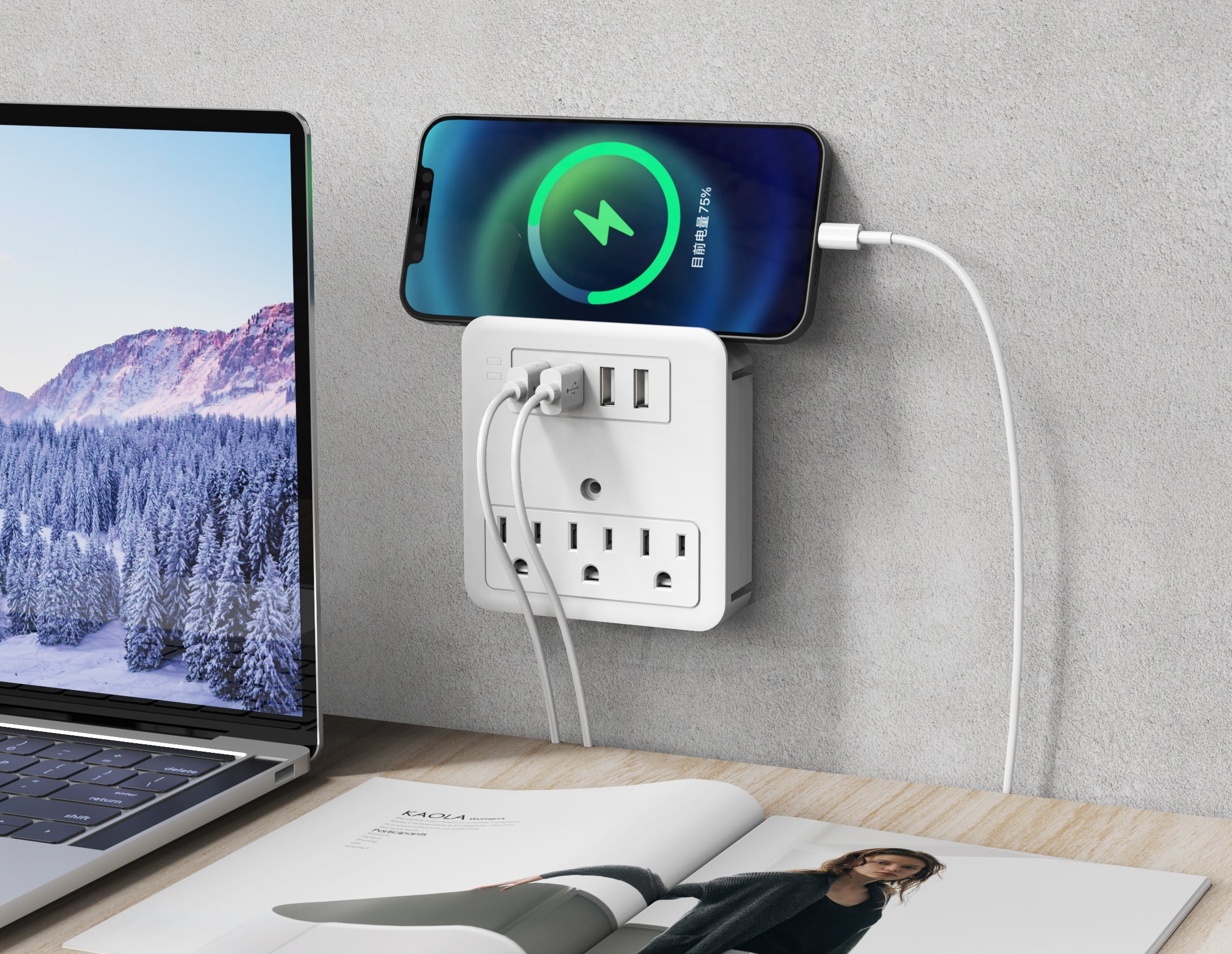 Surge Protector 2 or 6 Wall Outlets and 2 USB Ports