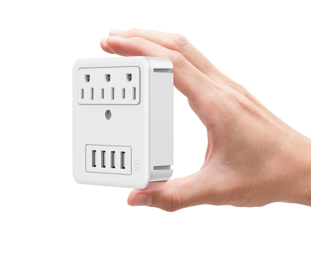 3 Wall Outlets with 4 USB Ports