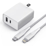 LAX 20W Fast Wall Charger with USB-C to Lightning Cable (6ft)