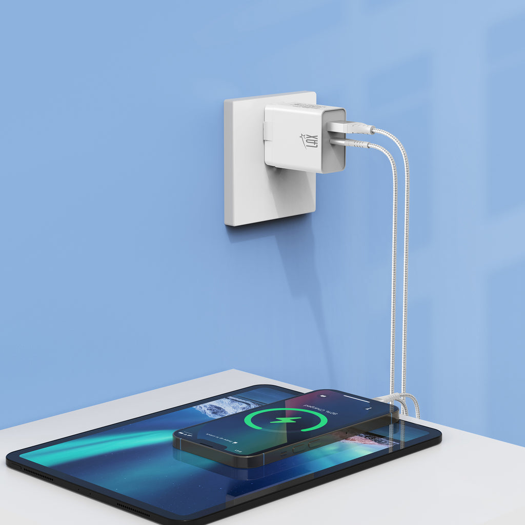 LAX 20W Fast Wall Charger with USB-C to Iphone Cable (6ft)