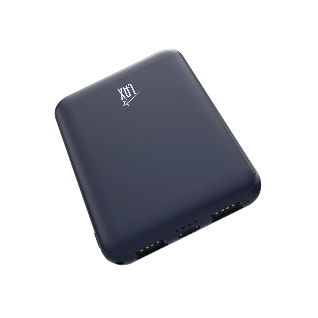 LAX 6600mAh Mini Power Bank – Fast Charging with USB-C & Dual USB-A | iPhone, Android, iPad Compatible