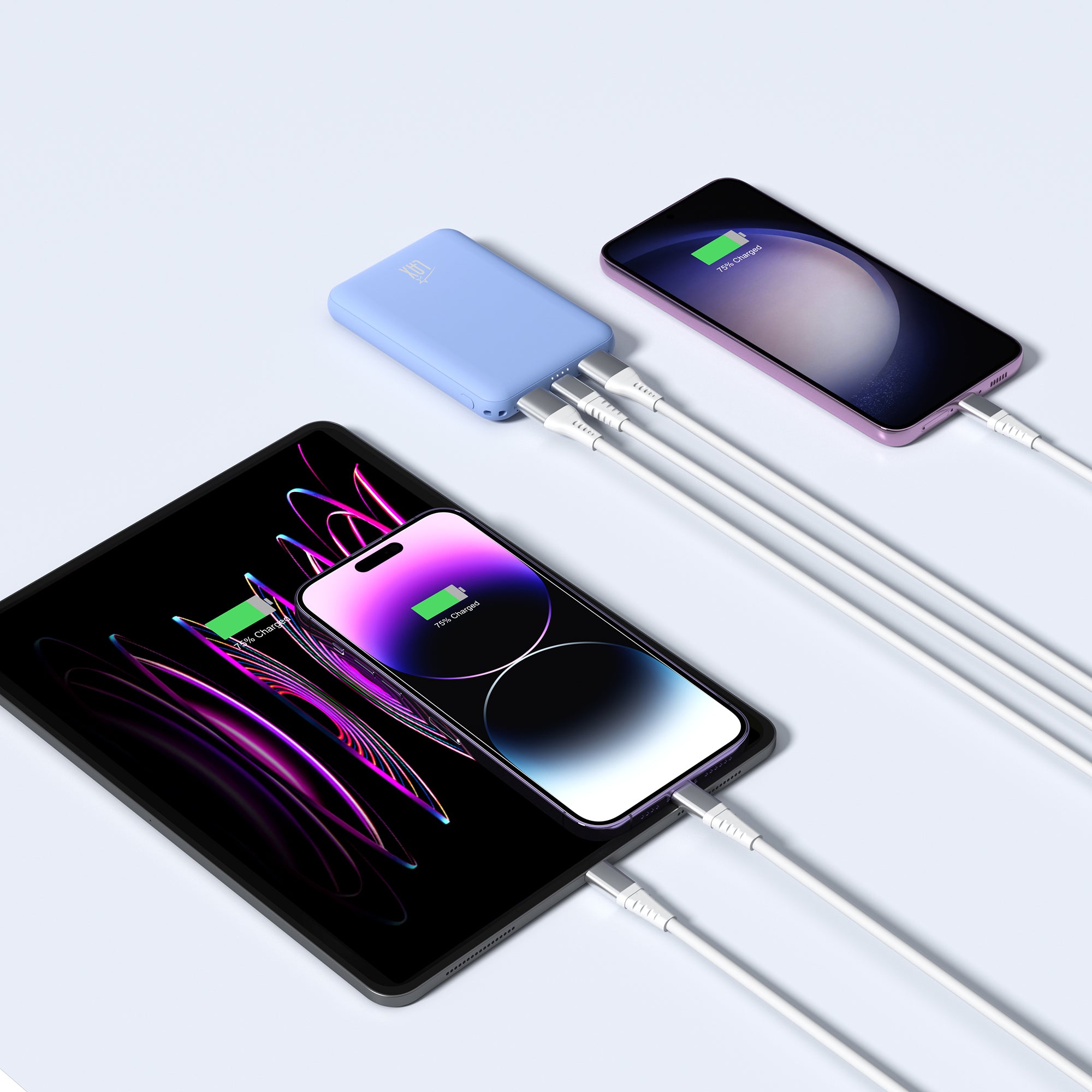 LAX 6600mAh Mini Power Bank – Fast Charging with USB-C & Dual USB-A | iPhone, Android, iPad Compatible