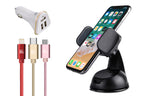 Ride Share Bundle: Car Mount, Car Charger, Lightning, USB-C, & Micro USB Cable