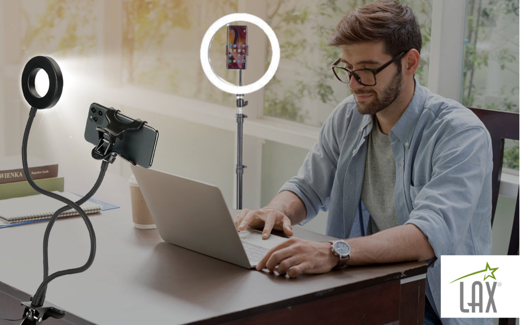 Selfie Ring LED Light Stand with Tripod And 3.5" Selfie Ring LED Light Stand with Desk Clip