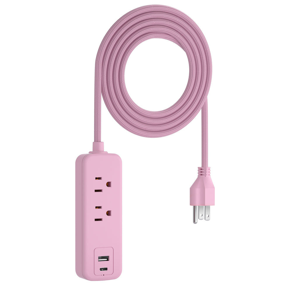 LAX Multi Outlet Surge Protector - 2 Outlets 1 USB Ports 1 USB C with 5Ft Cable -  Fast Charging Ports, Wall Mount, Heavy Duty – Easy to Use for Home, Office and Travelling