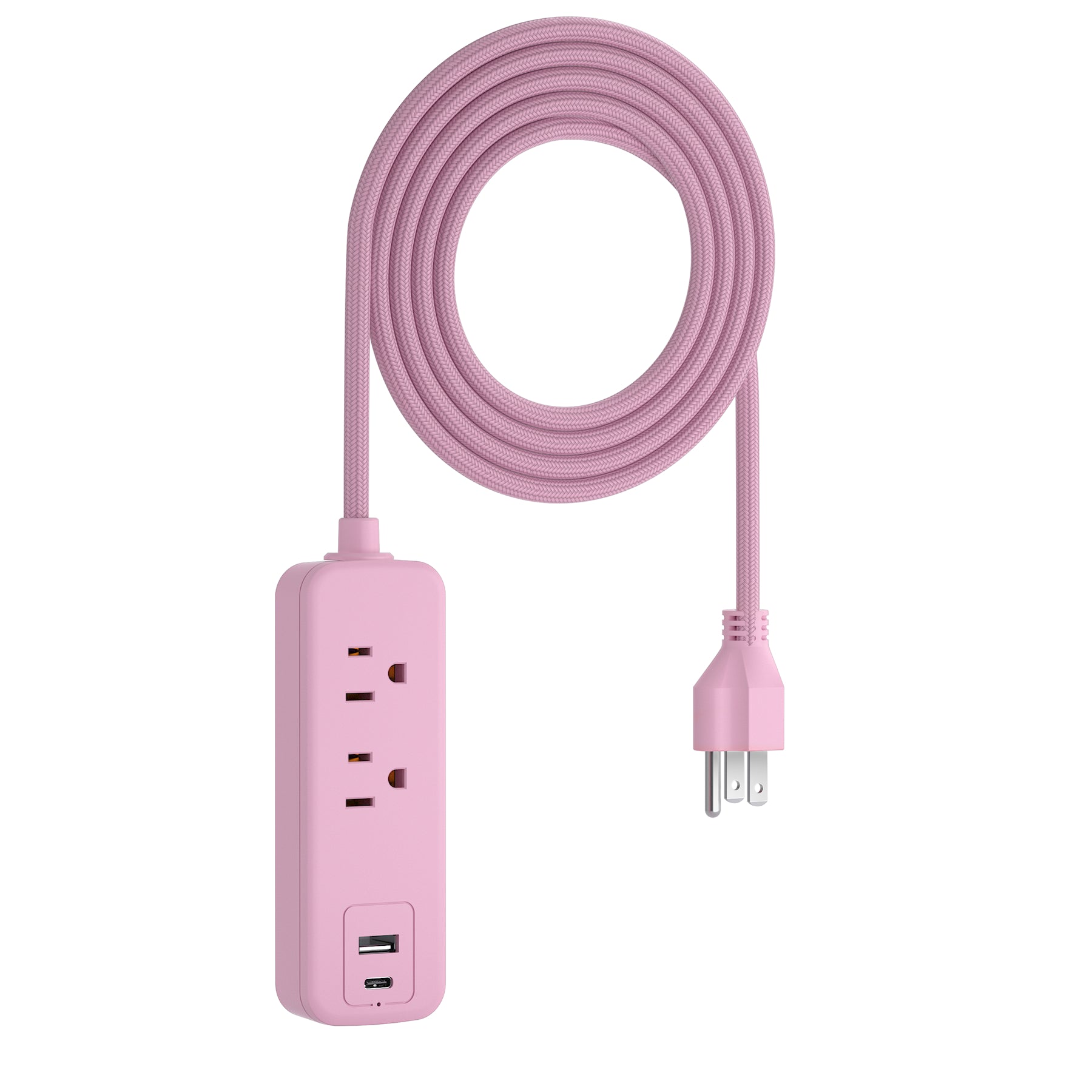 LAX Multi Outlet Surge Protector - 2 Outlets 1 USB Ports 1 USB C with 5Ft Cable -  Fast Charging Ports, Wall Mount, Heavy Duty – Easy to Use for Home, Office and Travelling