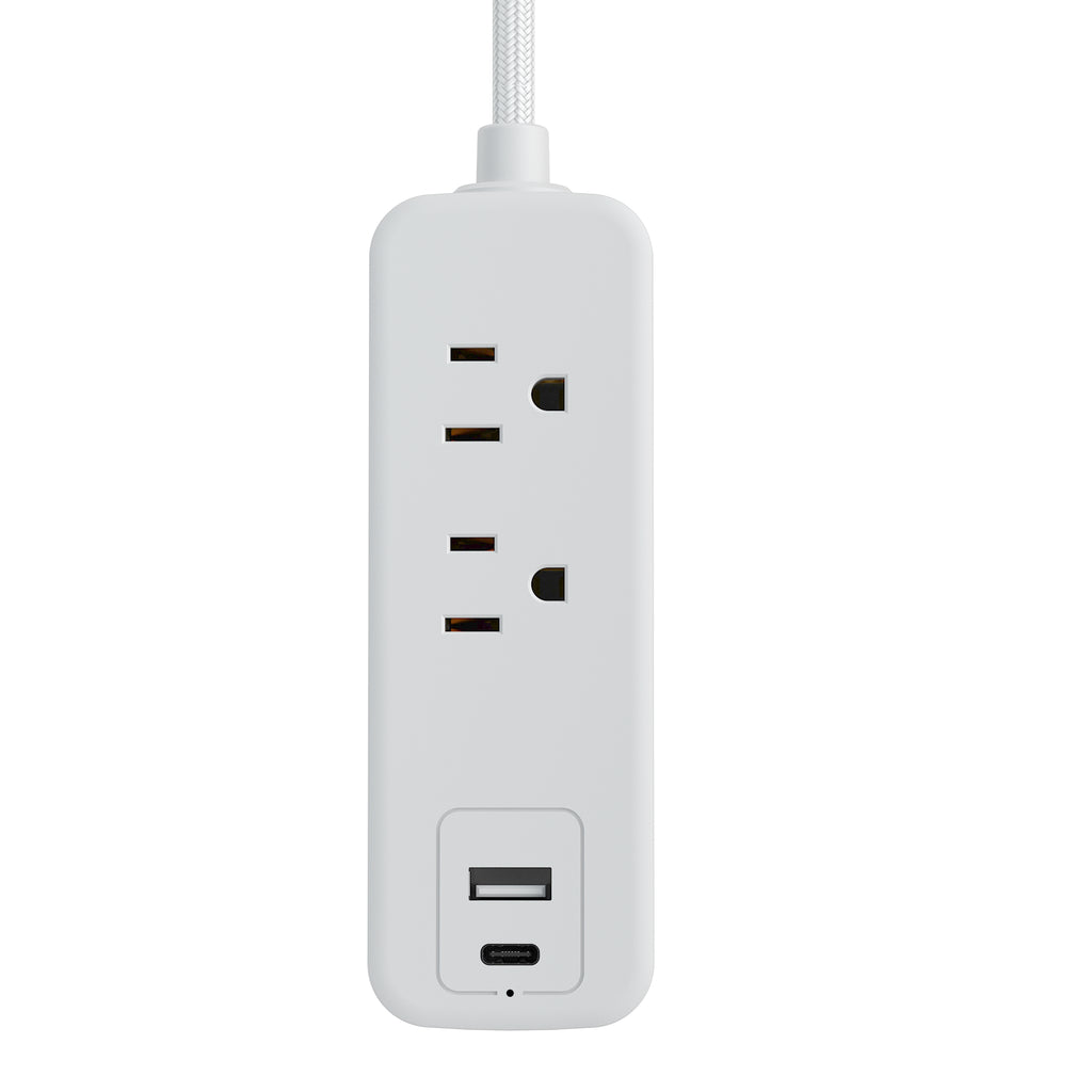 LAX Multi Outlet Surge Protector - 2 Outlets 1 USB Ports 1 USB C with 5Ft Cable -  Fast Charging Ports, Wall Mount, Heavy Duty – Easy to Use for Home, Office and Travelling