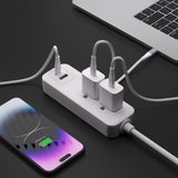 LAX Multi Outlet Surge Protector - 2 Outlets 1 USB Ports 1 USB C with 5Ft Cable -  Fast Charging Ports, Wall Mount, Heavy Duty – Easy to Use for Home, Office and Travelling