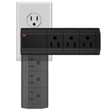 LAX Multi-Charging Tower Surge Protector 9 Outlet and 2 USB Ports