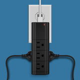 LAX Multi-Charging Tower Surge Protector 9 Outlet and 2 USB Ports
