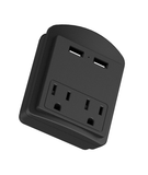LAX Gadgets Surge Protector 2 Wall Outlets and 2 USB Ports