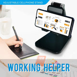 Universal Adjustable Angle Desktop Stand for Smartphones & Tablets (From 4" to 12.9") - Foldable