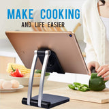 Universal Adjustable Angle Desktop Stand for Smartphones & Tablets (From 4" to 12.9") - Foldable