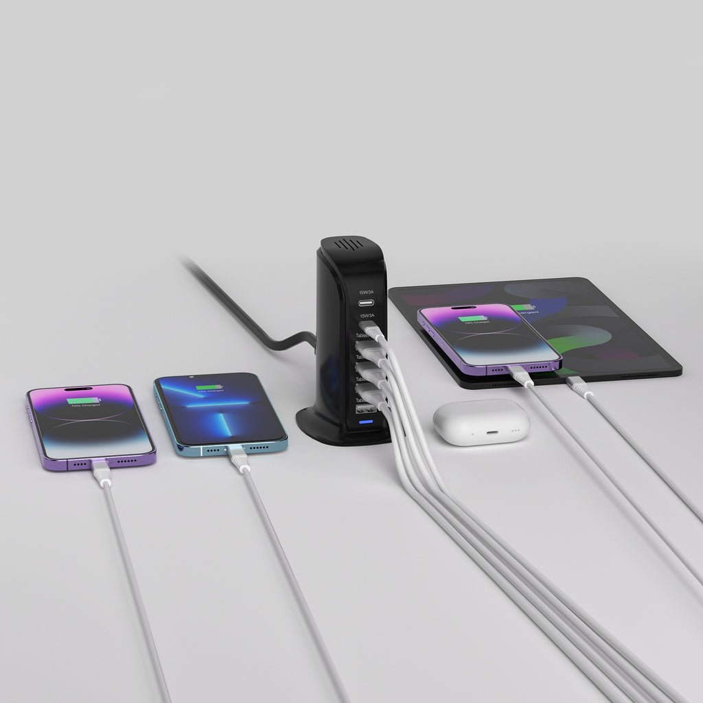 Rapid Charge 6-Port USB-C & USB-A Desktop Charging Tower