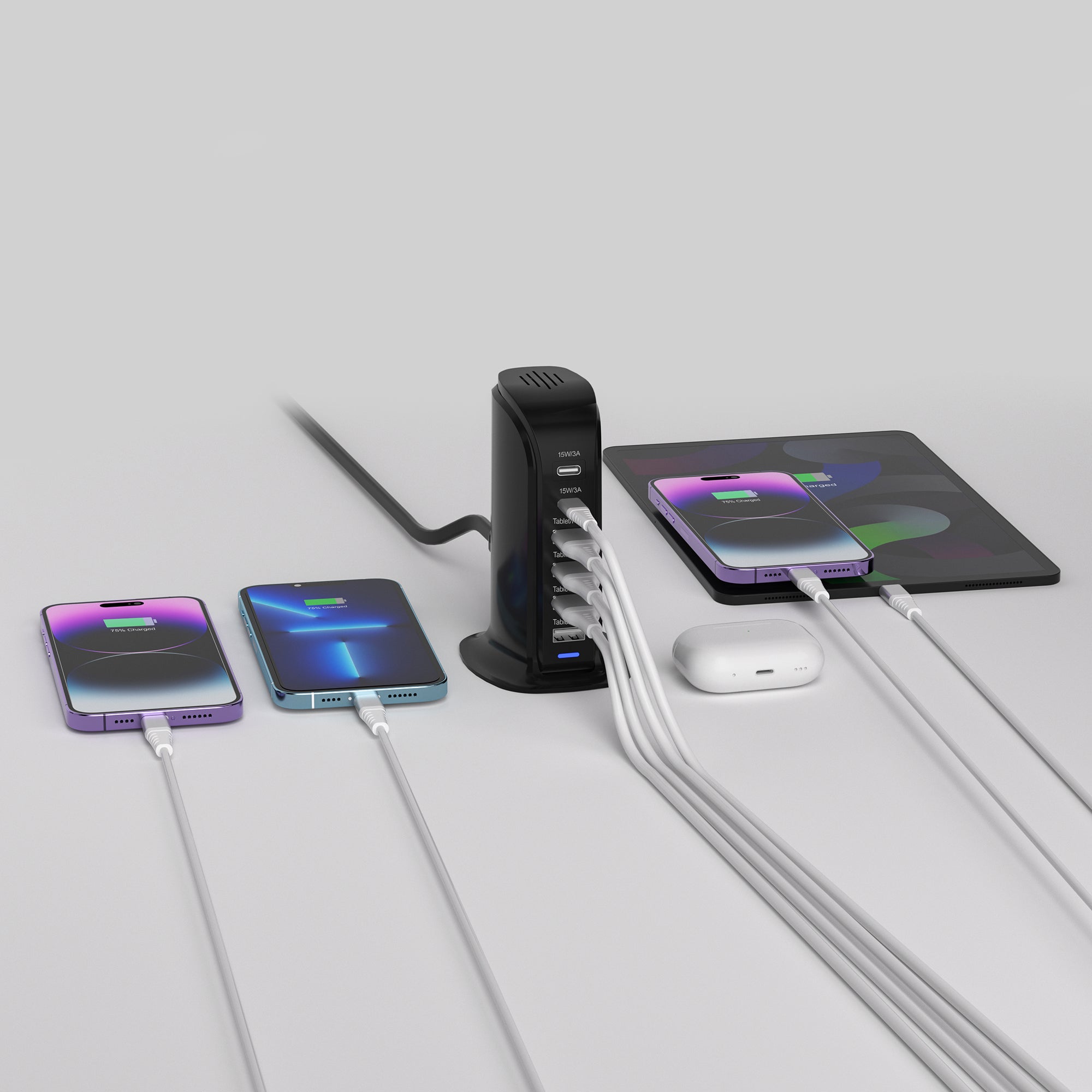 Rapid Charge 6-Port USB-C & USB-A Desktop Charging Tower