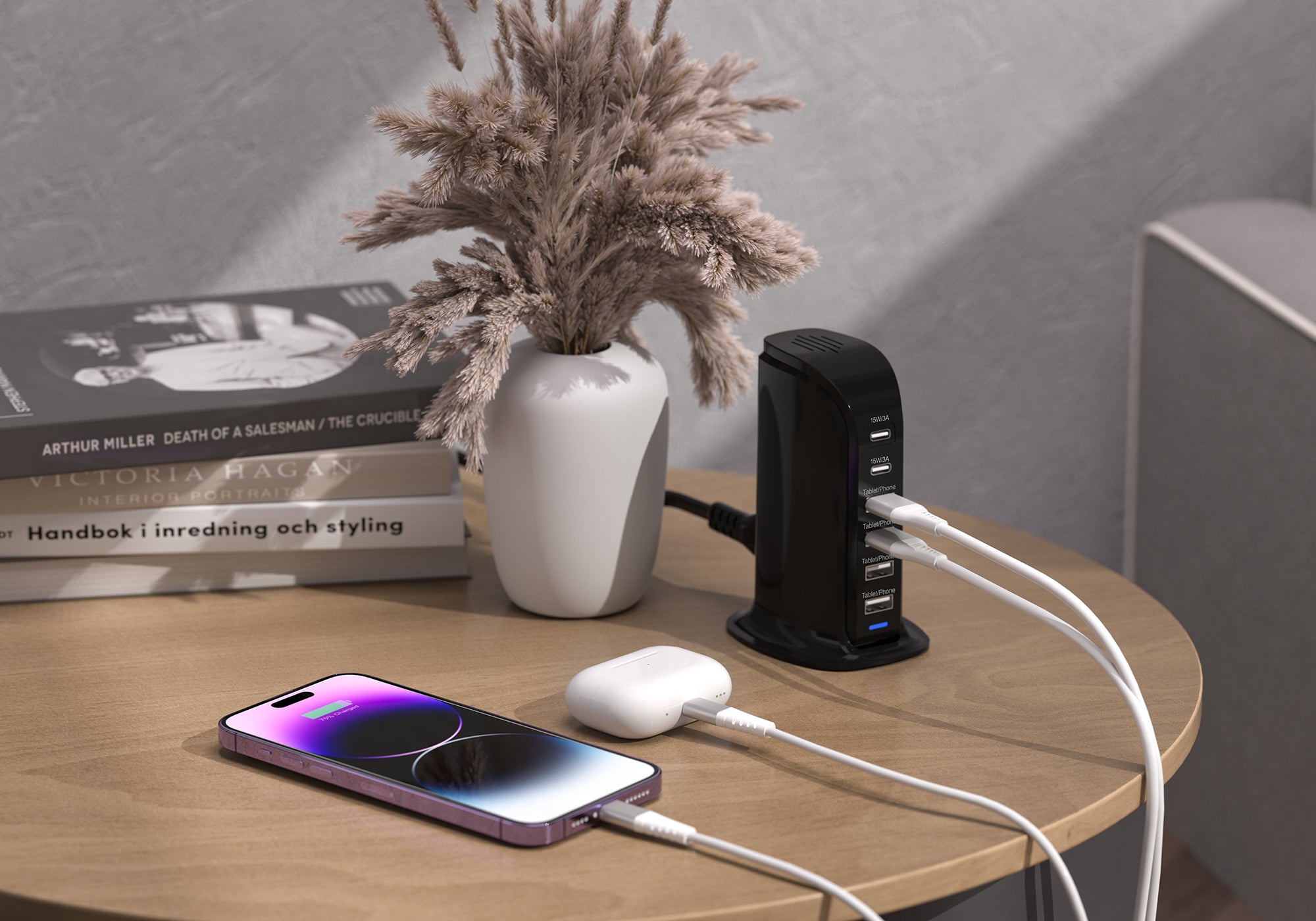 Rapid Charge 6-Port USB-C & USB-A Desktop Charging Tower