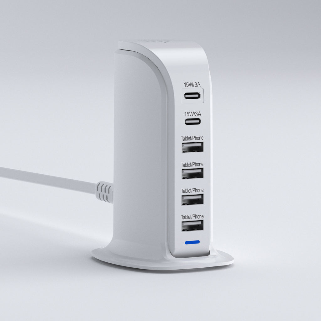 Rapid Charge 6-Port USB-C & USB-A Desktop Charging Tower