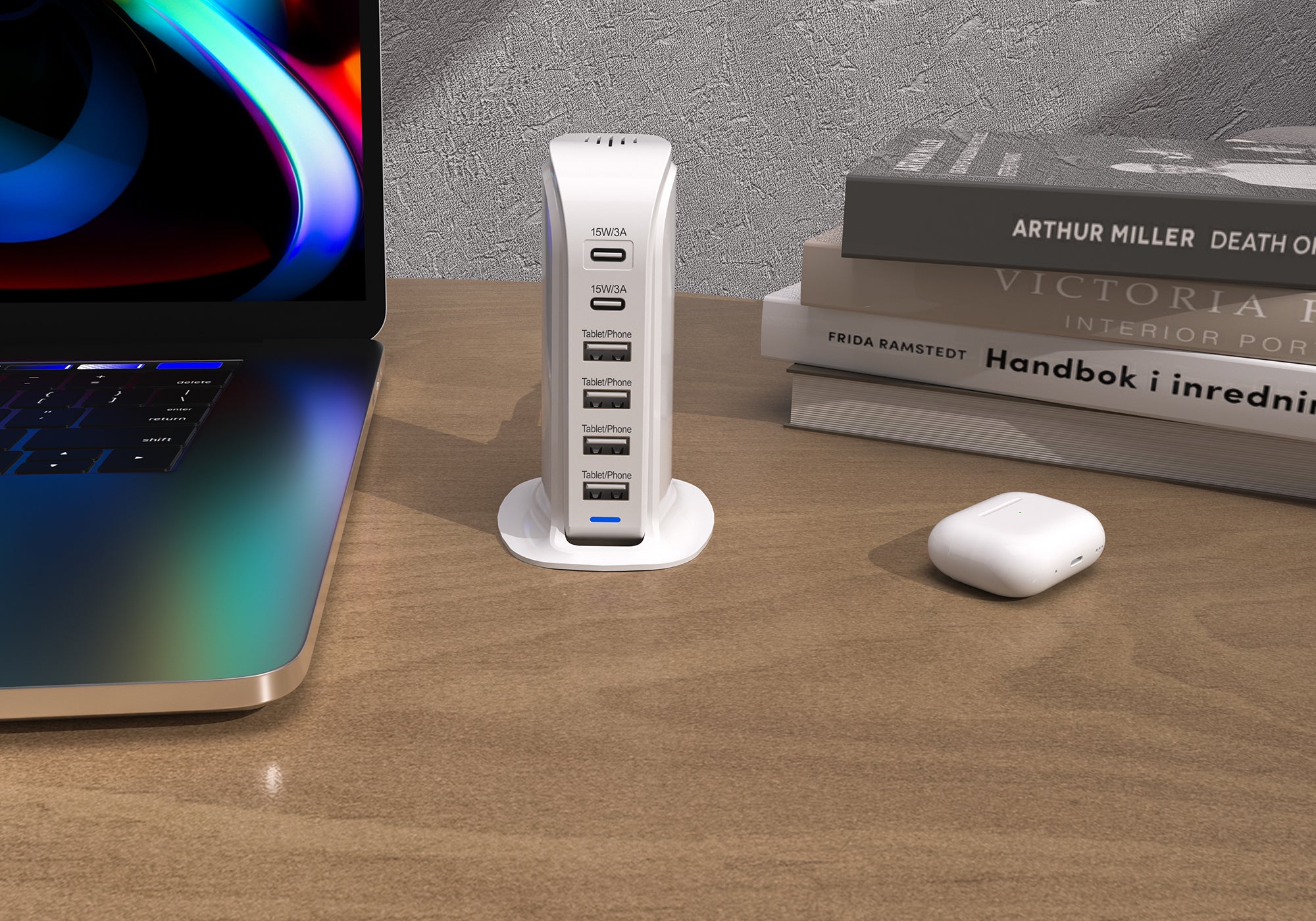 Rapid Charge 6-Port USB-C & USB-A Desktop Charging Tower