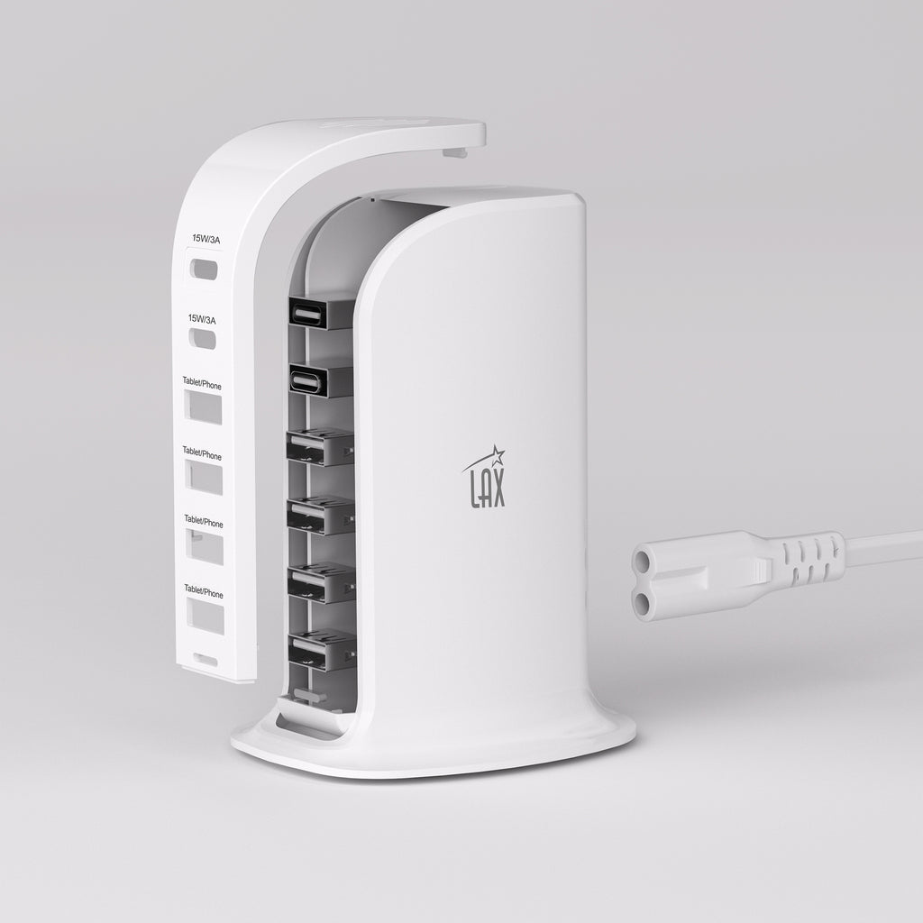 Rapid Charge 6-Port USB-C & USB-A Desktop Charging Tower