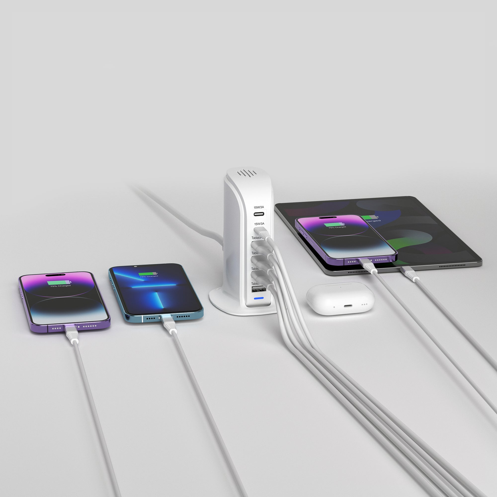 Rapid Charge 6-Port USB-C & USB-A Desktop Charging Tower