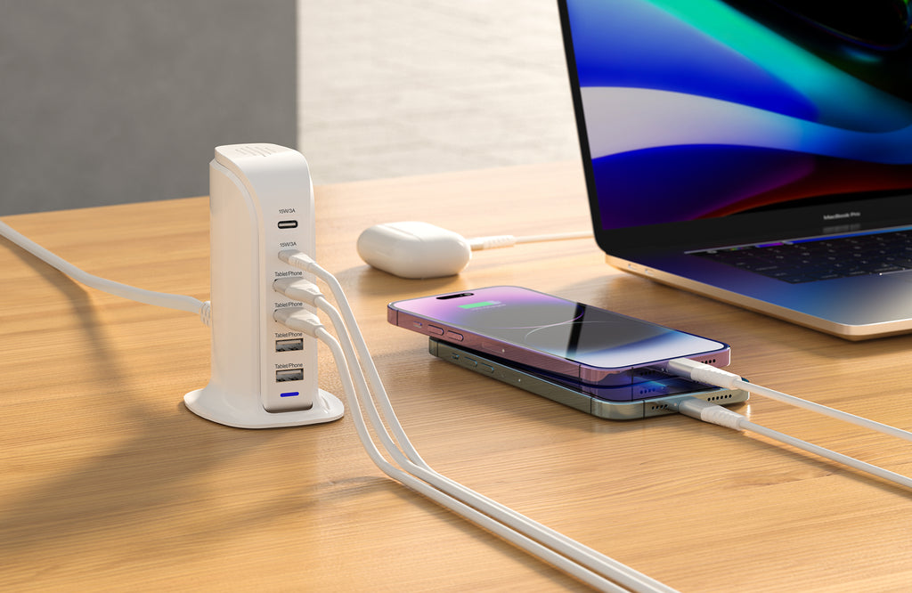 Rapid Charge 6-Port USB-C & USB-A Desktop Charging Tower