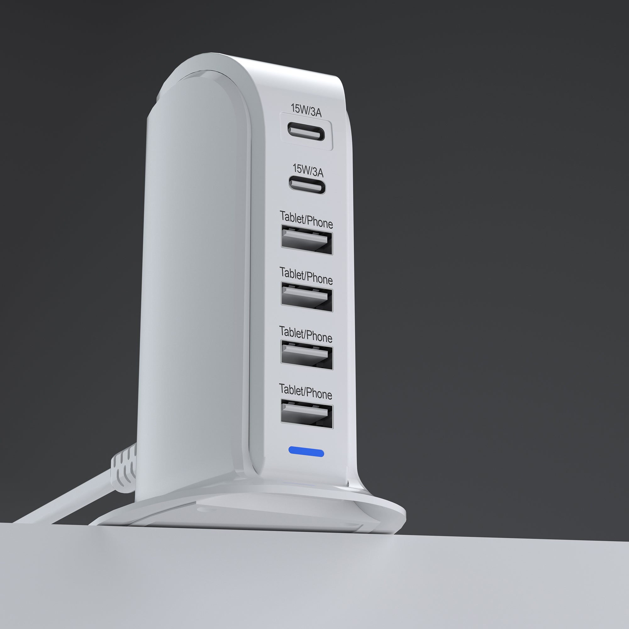 Rapid Charge 6-Port USB-C & USB-A Desktop Charging Tower