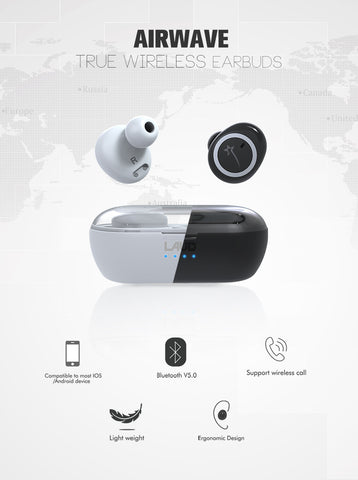 Laud True Wireless Airwave In-Ear Bluetooth Earbuds with Charging Case