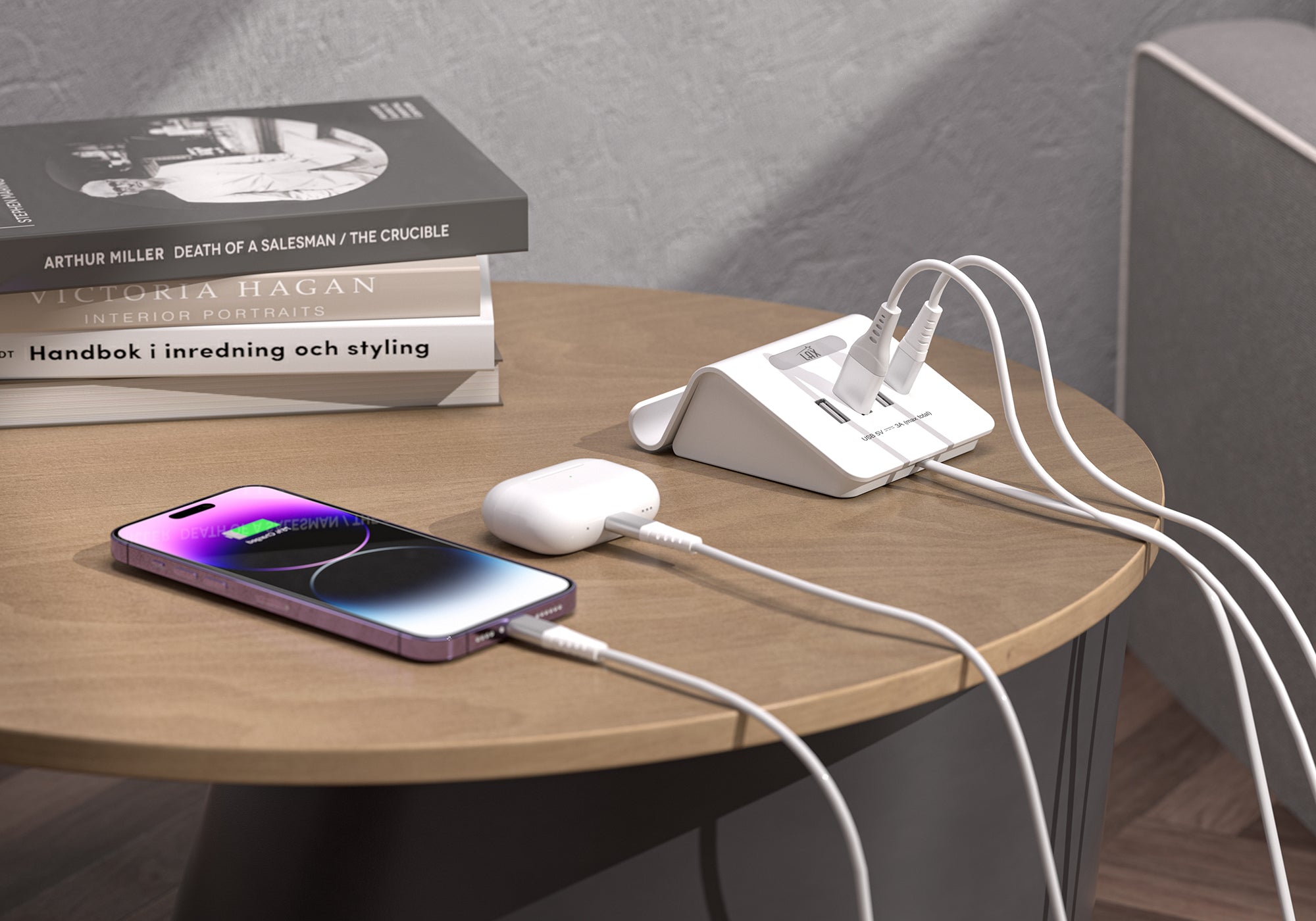 Desktop Charger 3 USB-A Ports and 1 USB-C Port