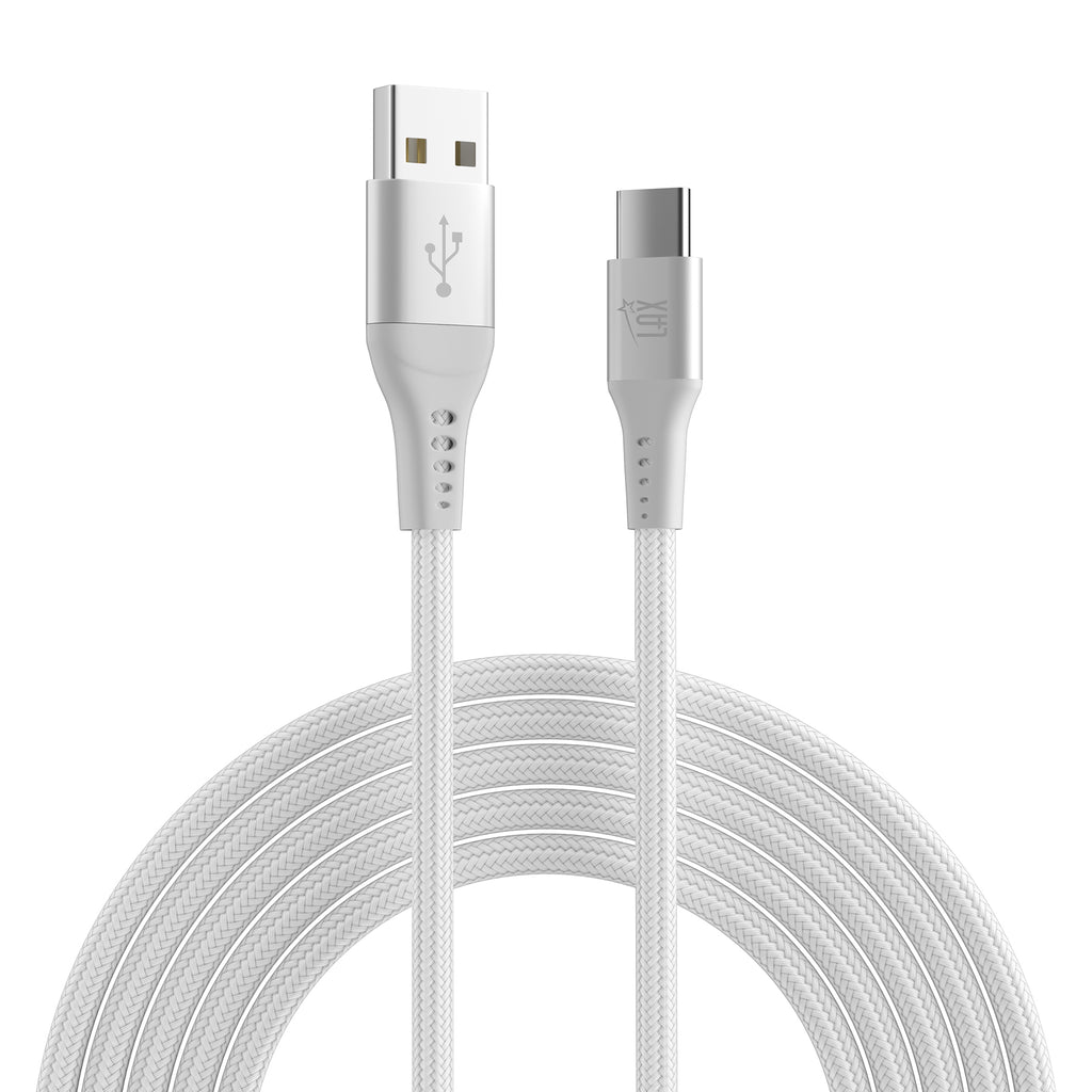 USB-C to USB-A Braided Cable for Smartphones 10 Feet