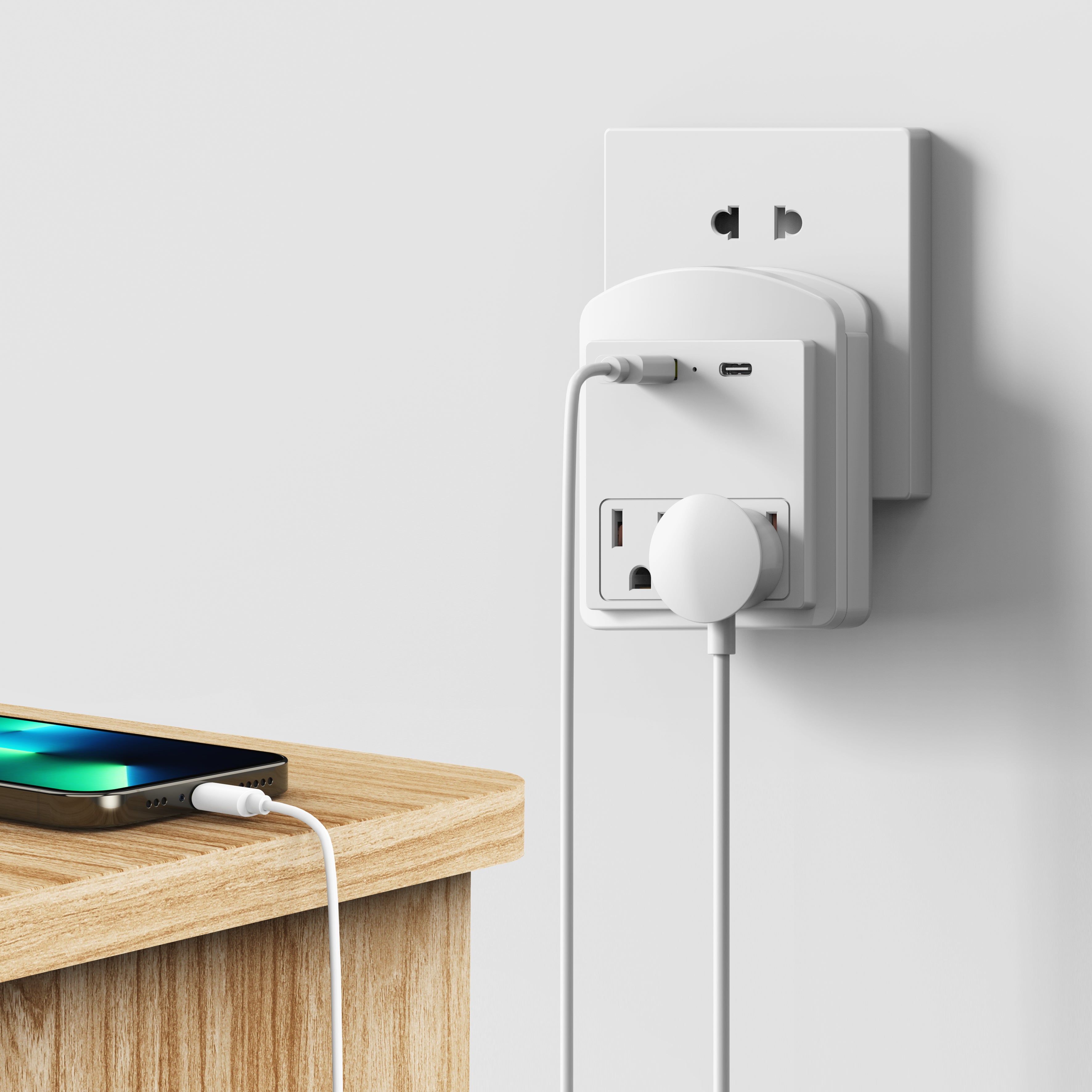 Surge Protector Outlet Extender  with USB-C Port