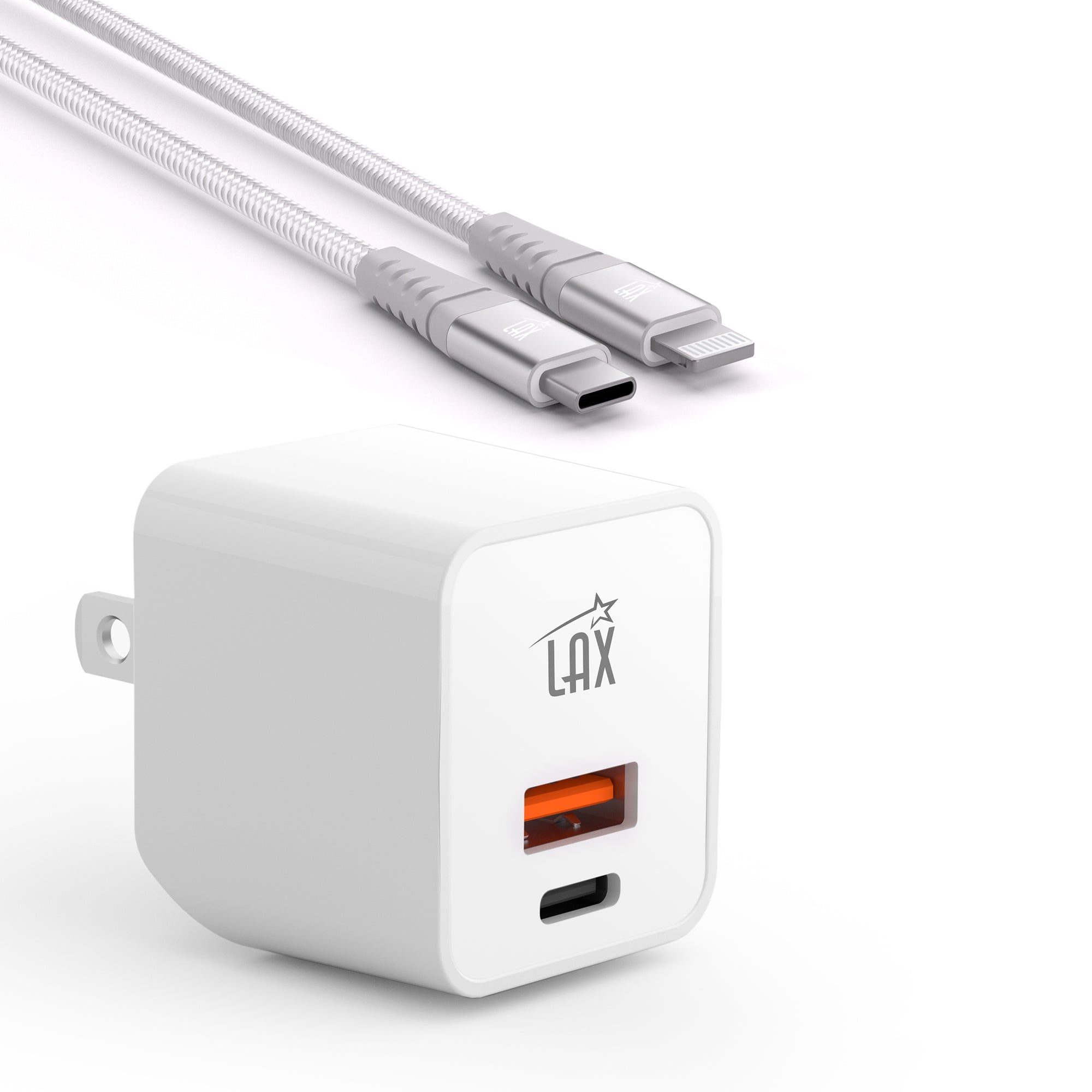 Travel-Friendly 20W Wall Charger with Apple MFi Certified Braided Iphone Cable (6ft)
