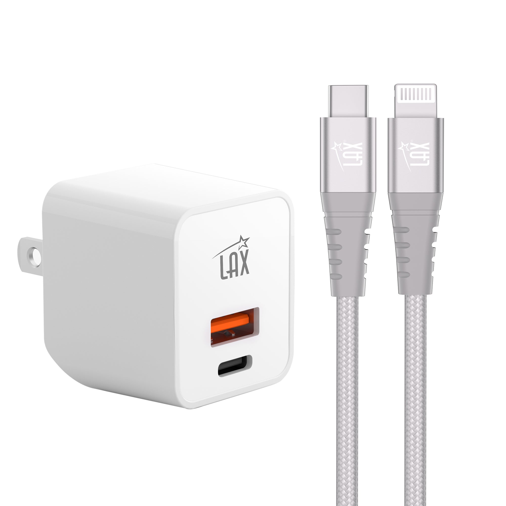 Travel-Friendly 20W Wall Charger with Apple MFi Certified Braided Iphone Cable (6ft)
