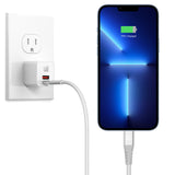 Travel-Friendly USB-PD 20W Wall Charger with Apple MFi Certified Braided Lightning Cable (6ft)
