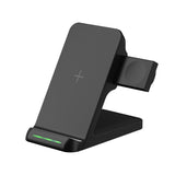 LAX Wireless Charging Stand - 3 in 1 Wireless Charger Fast Charging Dock Station – Compatible with Apple Watches , Airpods 2/Pro, iPhone  (Black)