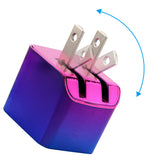 LAX Dual USB Wall Charger - Ultra Compact, Travel Friendly - Iridescent Chrome