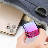LAX Dual USB Wall Charger - Ultra Compact, Travel Friendly - Iridescent Chrome