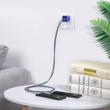 LAX Dual USB Wall Charger - Ultra Compact, Travel Friendly - Iridescent Chrome