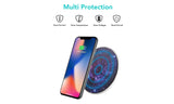 Wireless Charger - 10W Wireless Charging Pad Standard Charging for iPhone X/ 8/ 8 Plus, Fast Charging for Samsung Note 5/ 7/ 8/ S6 Edge Plus/ S7/ S7 Edge/ S8/ S8 Plus, Supports All Qi-enabled Devices