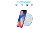 Wireless Charger - 10W Wireless Charging Pad Standard Charging for iPhone X/ 8/ 8 Plus, Fast Charging for Samsung Note 5/ 7/ 8/ S6 Edge Plus/ S7/ S7 Edge/ S8/ S8 Plus, Supports All Qi-enabled Devices