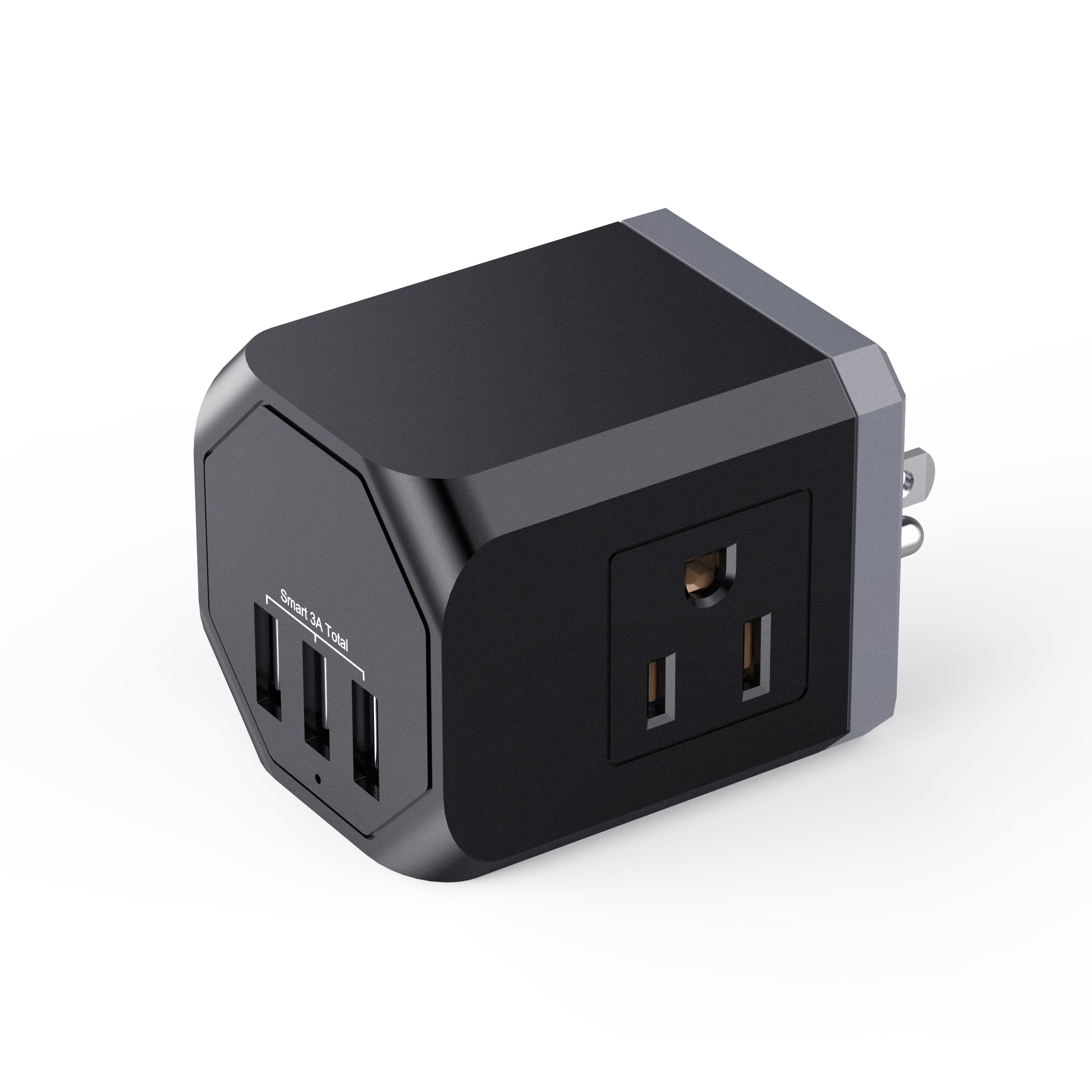 Multi-Plug Outlet with 3 Wall Outlets & 3 USB Ports