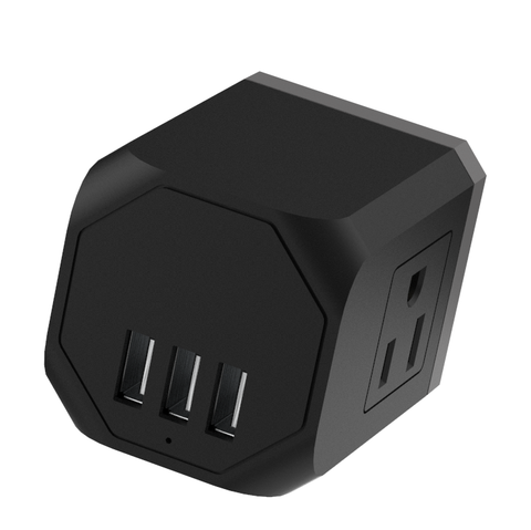 Multi-Plug Outlet with 3 Wall Outlets & 3 USB Ports