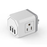 Multi-Plug Outlet with 3 Wall Outlets & 3 USB Ports