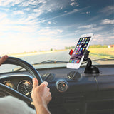Universal Adjustable Car Mount Dashboard Windshield Phone Holder for iPhone, Samsung Galaxy, Android, Smartphones