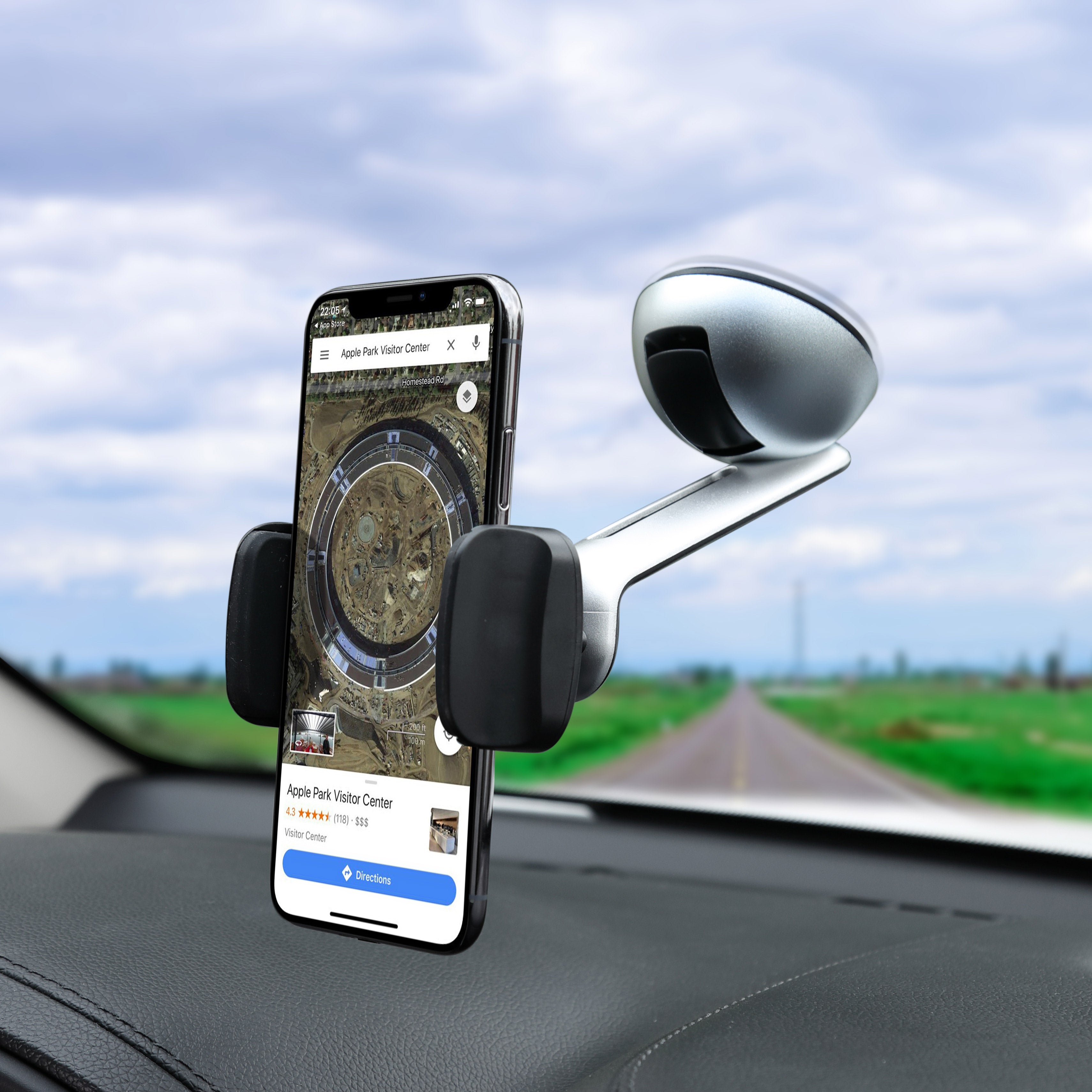 Long Clamp Car Mount - Black