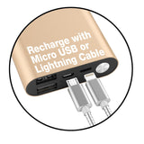 LAX Portable Charger Battery Backup Pro 12000 Power Bank, 2 High Speed Ports (Gold)