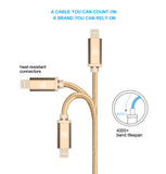Apple MFi Certified Durable Braided Nylon Lightning to USB Cable for iPhone and iPad