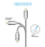 Apple MFi Certified Durable Braided Nylon Lightning to USB Cable for iPhone and iPad
